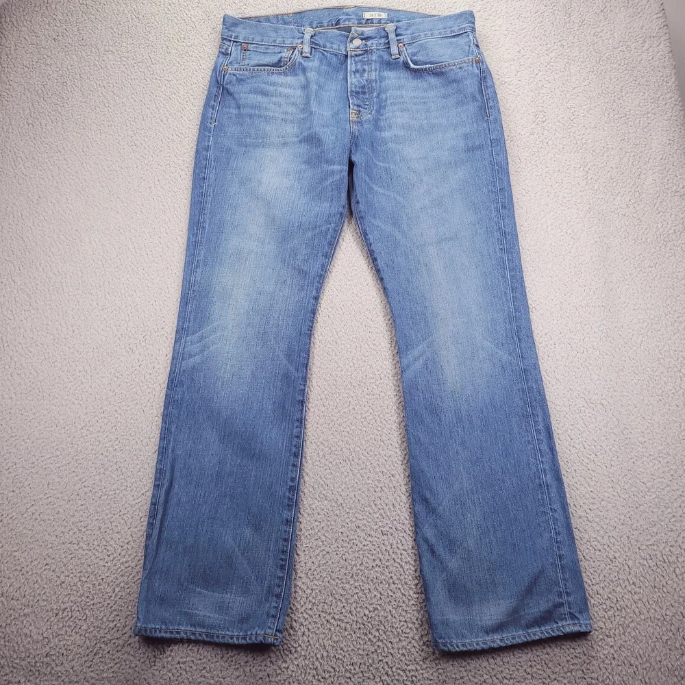 POLO Ralph Lauren Jeans Mens 34x30 Bootcut 750 Button Fly 100% Cotton Blue Denim